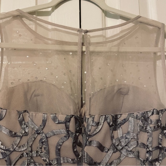 Gray formal dress by Ignite Evenings in size 12 with pearl embellishments - Picture 6 of 9